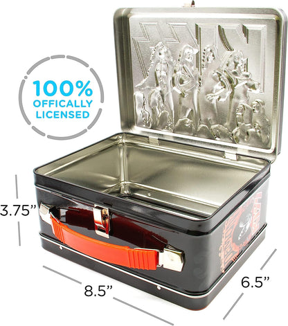 AQUARIUS KISS Fun Box - Sturdy Tin Storage Box with Plastic Handle & Embossed Front Cover - Officially Licensed KISS Merchandise & Collectible Gifts for Kids, Teens & Adults