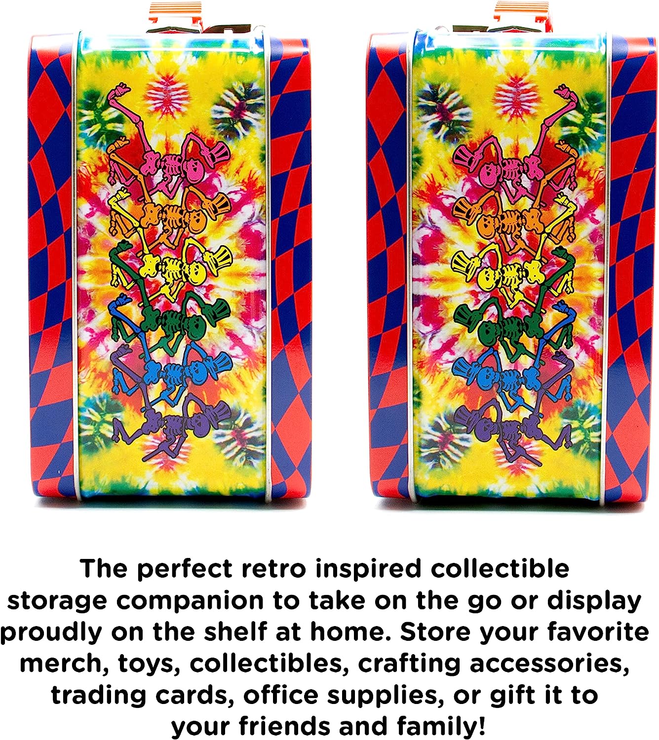 AQUARIUS Grateful Dead Fun Box – Robusta scatola di latta con manico in plastica e copertina frontale in rilievo, licenza ufficiale Grateful Dead Merchandise e regalo da collezione per bambini