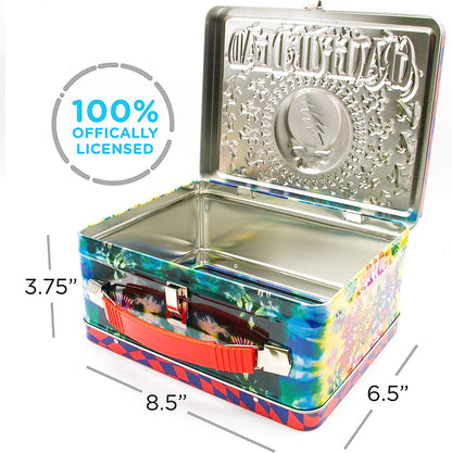 AQUARIUS Grateful Dead Fun Box – Robusta scatola di latta con manico in plastica e copertina frontale in rilievo, licenza ufficiale Grateful Dead Merchandise e regalo da collezione per bambini