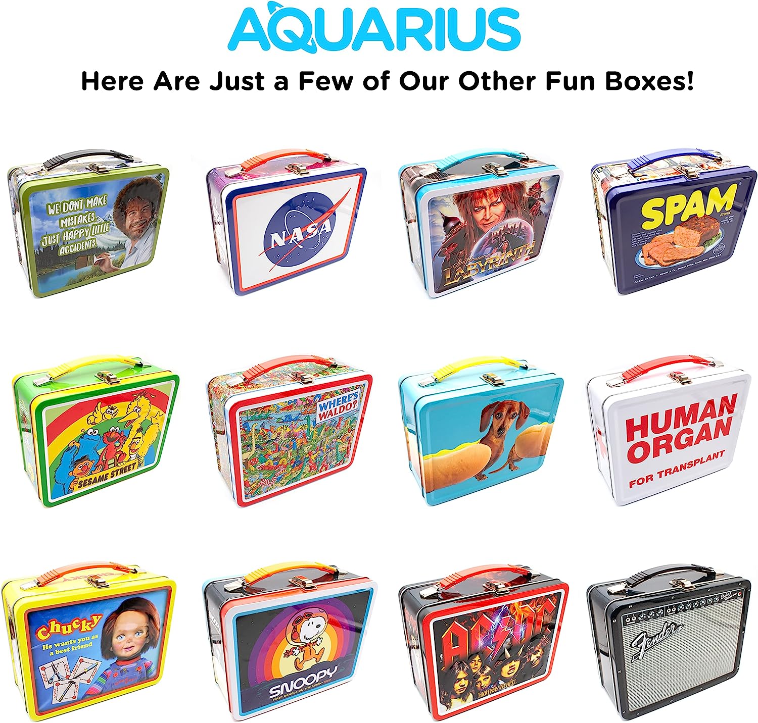 AQUARIUS Grateful Dead Fun Box – Robusta scatola di latta con manico in plastica e copertina frontale in rilievo, licenza ufficiale Grateful Dead Merchandise e regalo da collezione per bambini