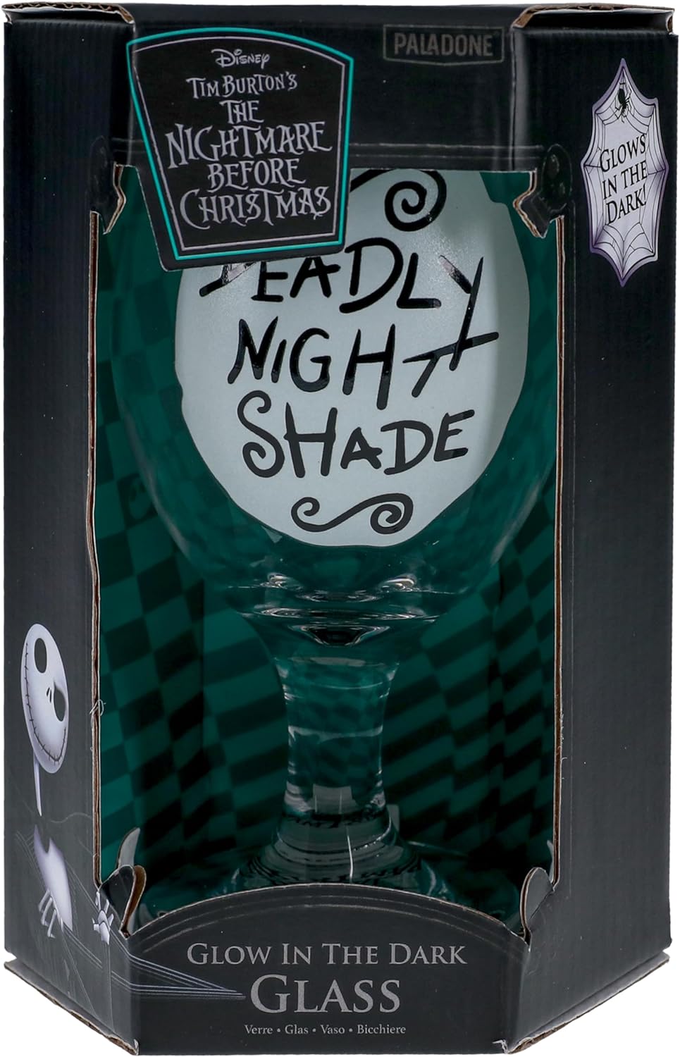 Paladone ETRANGE Noel DE Monsieur Jack - Deadly Night Shade - Verre GITD 350ml