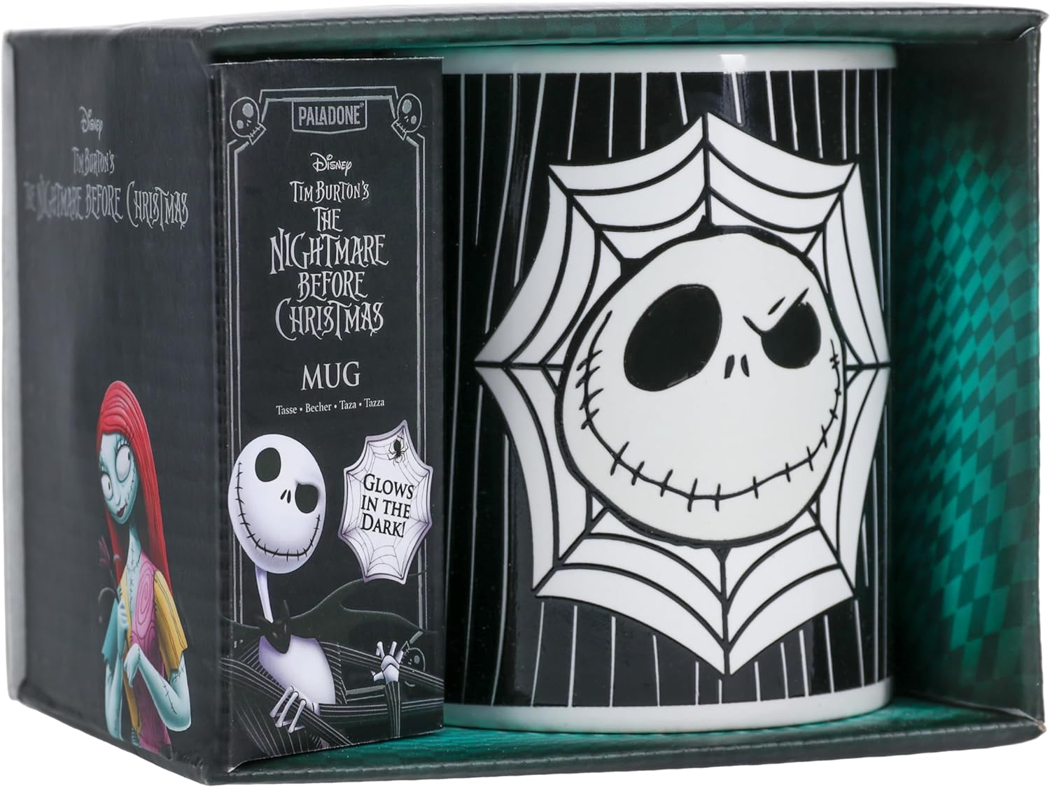 Paladone Disney Jack Skellington Glow in the Dark Mug - Collectible Gift for Nightmare Before Christmas Fans - 300 ml (10 fl oz) Ceramic Mug