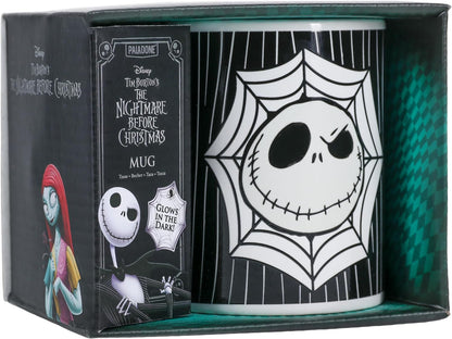Paladone Disney Jack Skellington Glow in the Dark Mug - Collectible Gift for Nightmare Before Christmas Fans - 300 ml (10 fl oz) Ceramic Mug