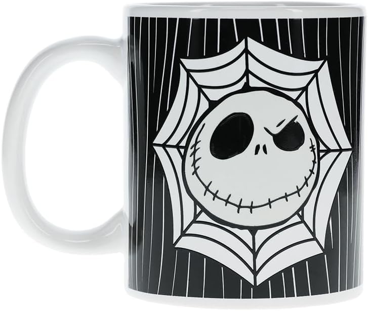 Paladone Disney Jack Skellington Glow in the Dark Mug - Collectible Gift for Nightmare Before Christmas Fans - 300 ml (10 fl oz) Ceramic Mug
