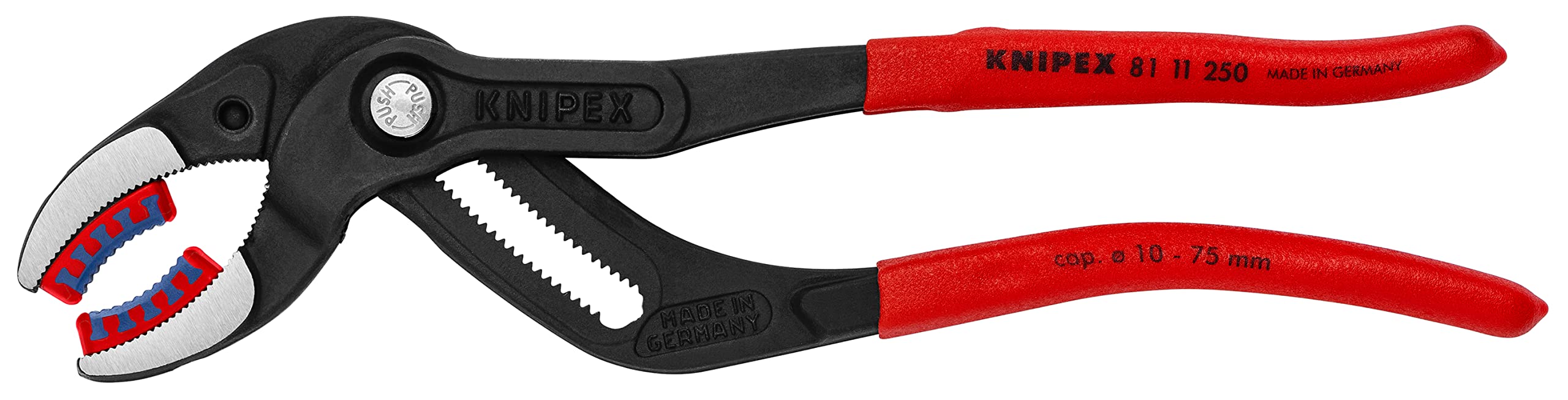 Knipex Siphon and Connector Pliers black atramentized, with non-slip plastic coating 250 mm (self-service card/blister) 81 11 250 SB