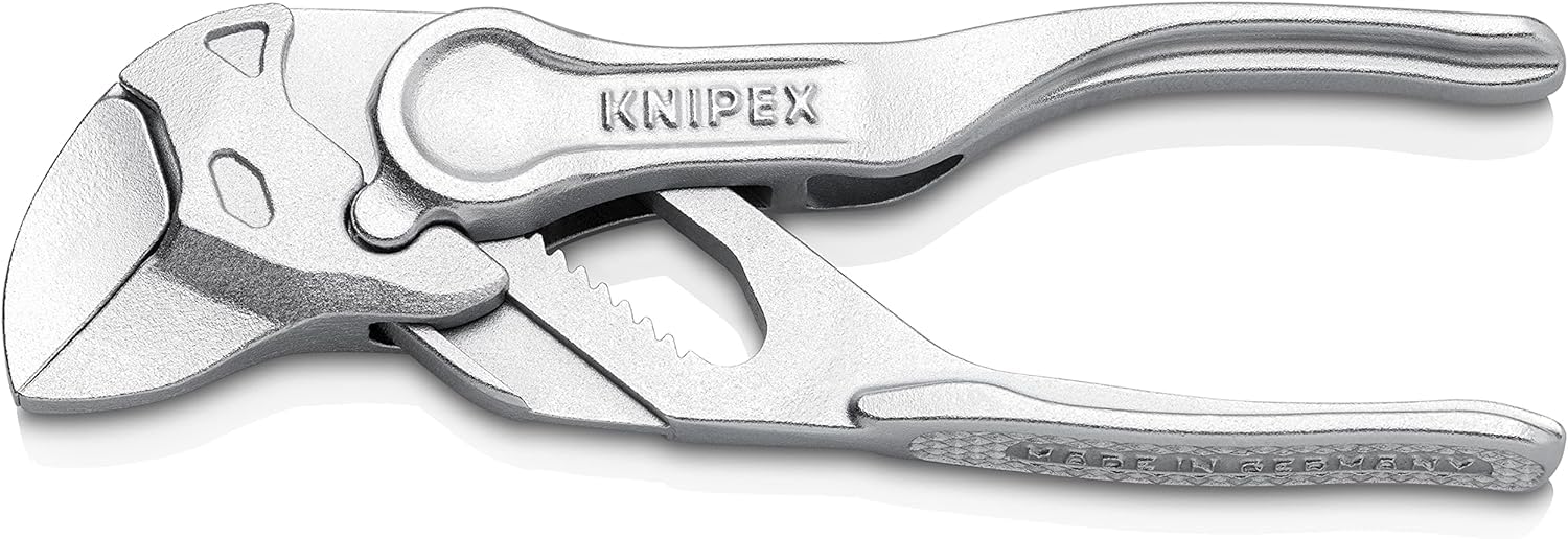 Knipex Tenaza llave XS alicate y llave en una sola herramienta cromado, superficie rugosa y en relieve 100 mm 86 04 100