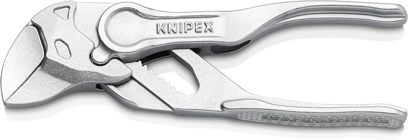 Knipex Tenaza llave XS alicate y llave en una sola herramienta cromado, superficie rugosa y en relieve 100 mm 86 04 100