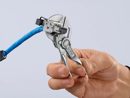 Knipex Tenaza llave XS alicate y llave en una sola herramienta cromado, superficie rugosa y en relieve 100 mm 86 04 100