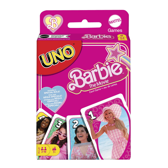 Mattel Games UNO Barbie The Movie - Juego de Cartas Familiar a Partir de +7 años , Ilustraciones de la pelicula de Barbie (Mattel HPY59