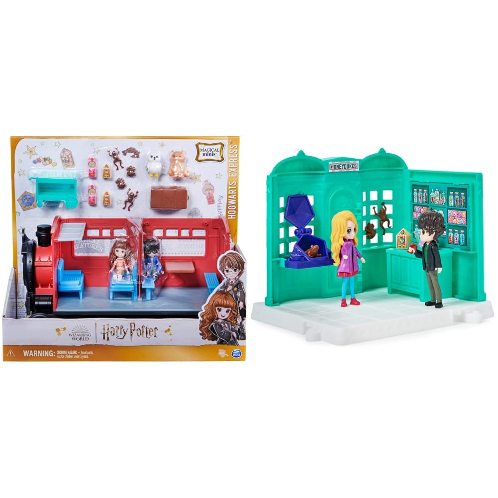 Wizarding World Harry Potter, Magical Minis Hogwarts Express Train Toy Playset with 2 Exclusive Figures, Kids’ Toys for Ages 6 and up & Harry Potter, Magical Minis Honeydukes Sweet Shop + Magical Mini