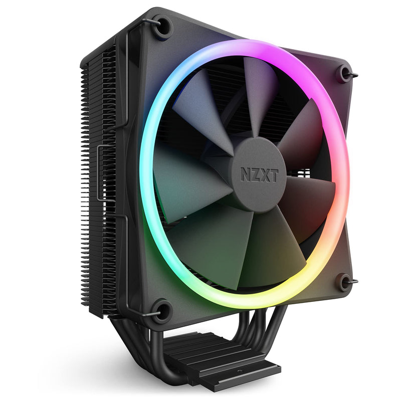 NZXT T120 RGB CPU Air Cooler - RC-TR120-B1 - Conductive Copper Pipes - Fluid Dynamic Bearings - AMD and Intel Compatibility - Black RGB Black