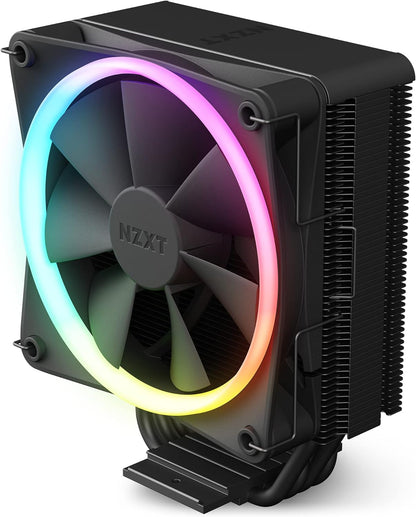 NZXT T120 RGB CPU Air Cooler - RC-TR120-B1 - Conductive Copper Pipes - Fluid Dynamic Bearings - AMD and Intel Compatibility - Black RGB Black
