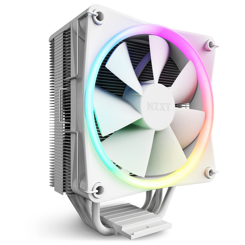 NZXT T120 RGB CPU Air Cooler - RC-TR120-W1 - Conductive Copper Pipes - Fluid Dynamic Bearings - AMD and Intel Compatibility