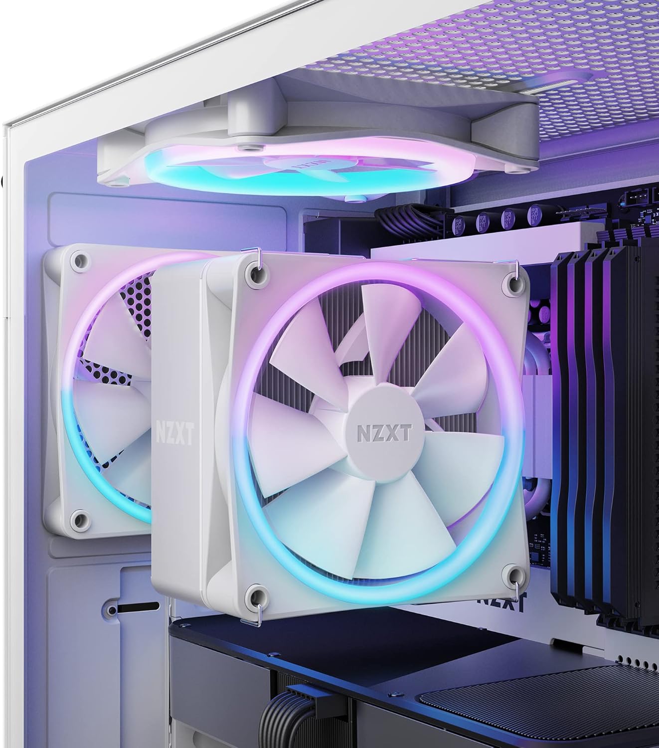 NZXT T120 RGB CPU Air Cooler - RC-TR120-W1 - Conductive Copper Pipes - Fluid Dynamic Bearings - AMD and Intel Compatibility