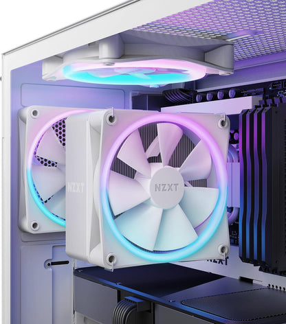 NZXT T120 RGB CPU Air Cooler - RC-TR120-W1 - Conductive Copper Pipes - Fluid Dynamic Bearings - AMD and Intel Compatibility