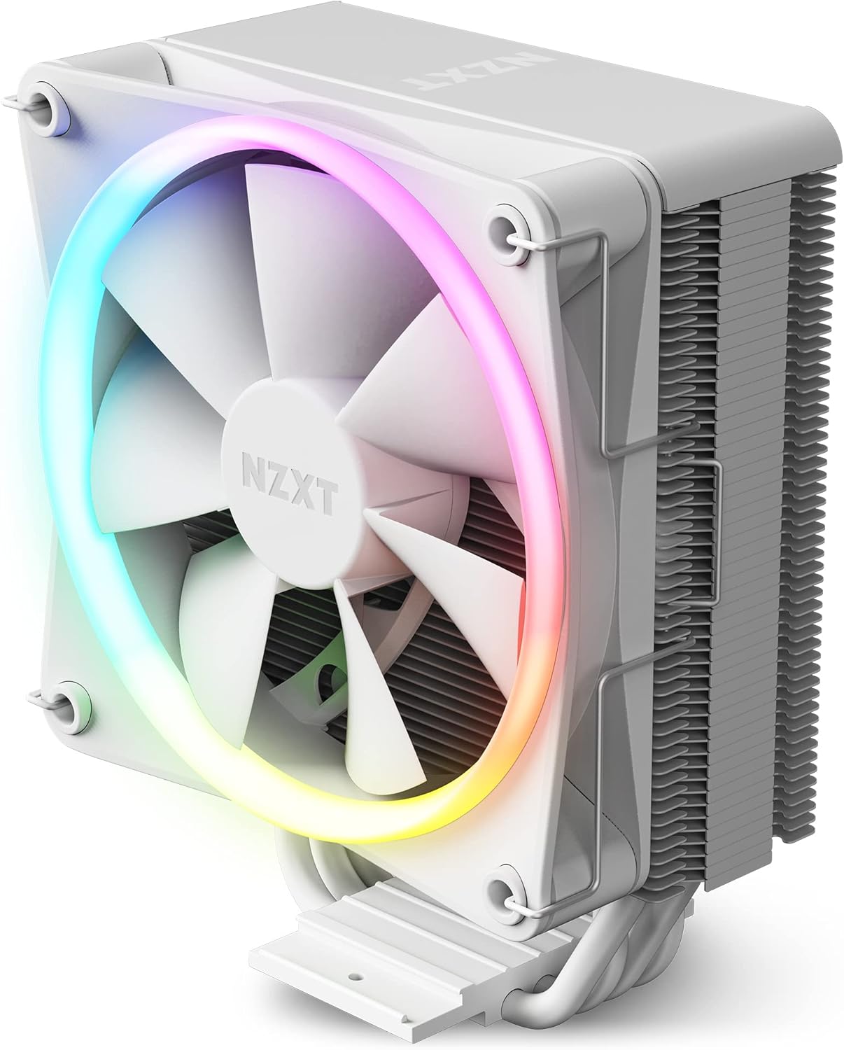 NZXT T120 RGB CPU Air Cooler - RC-TR120-W1 - Conductive Copper Pipes - Fluid Dynamic Bearings - AMD and Intel Compatibility