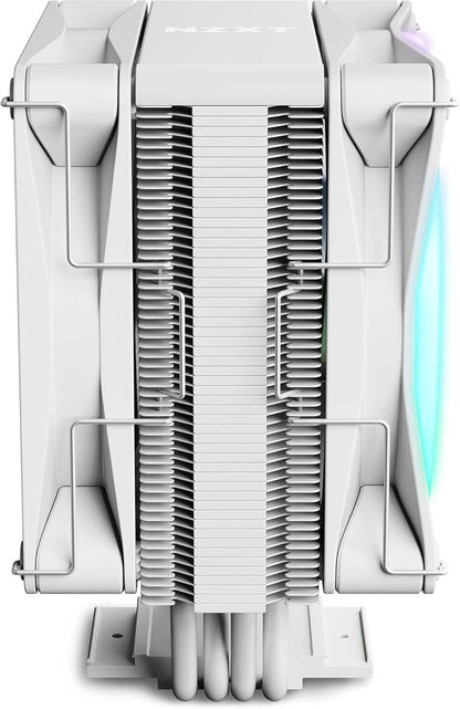 NZXT T120 RGB CPU Air Cooler - RC-TR120-W1 - Conductive Copper Pipes - Fluid Dynamic Bearings - AMD and Intel Compatibility