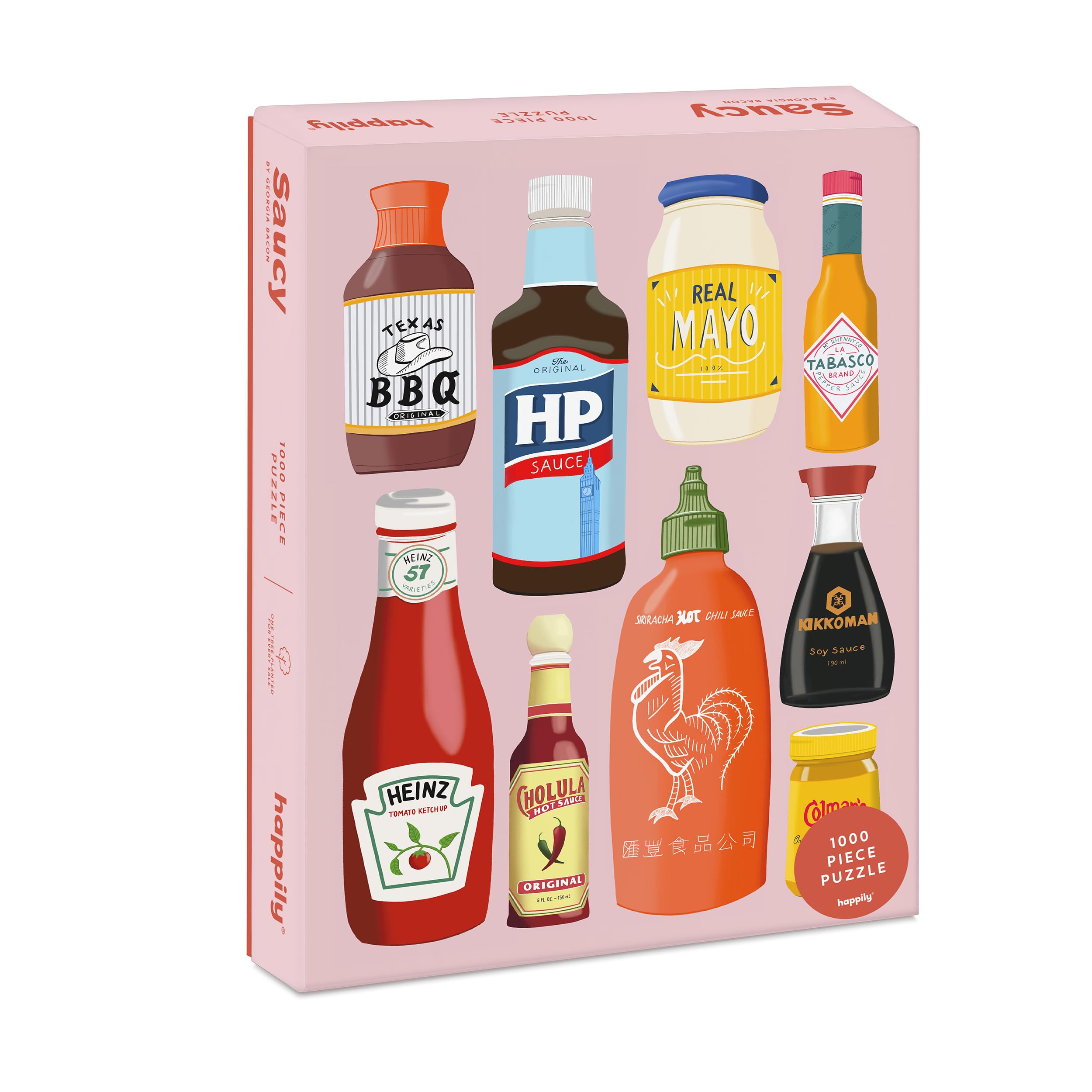 Saucy / 1,000 Piece Jigsaw Puzzle for Adults from Happily featuring classic condiments - gift for foodies