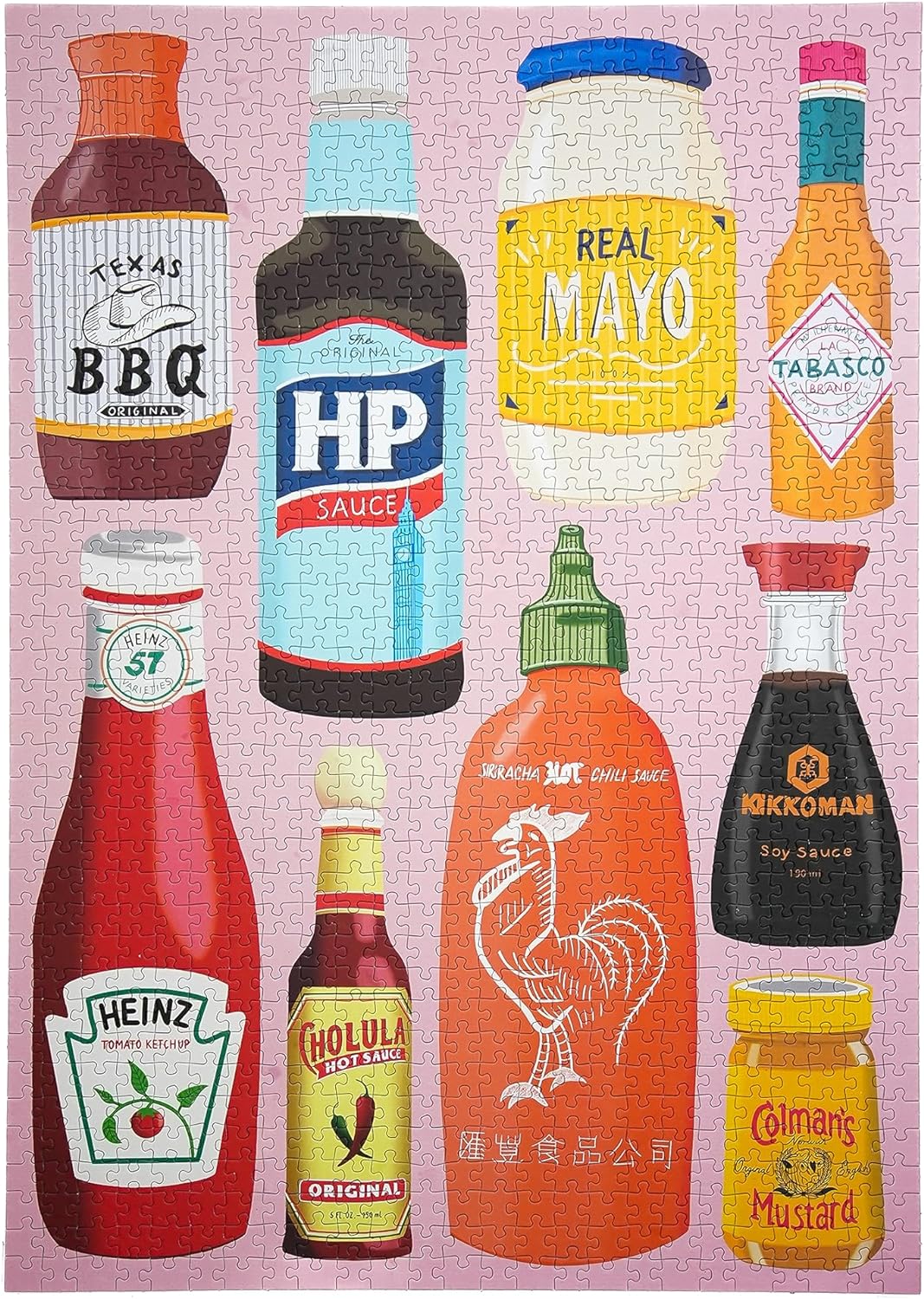 Saucy / 1,000 Piece Jigsaw Puzzle for Adults from Happily featuring classic condiments - gift for foodies