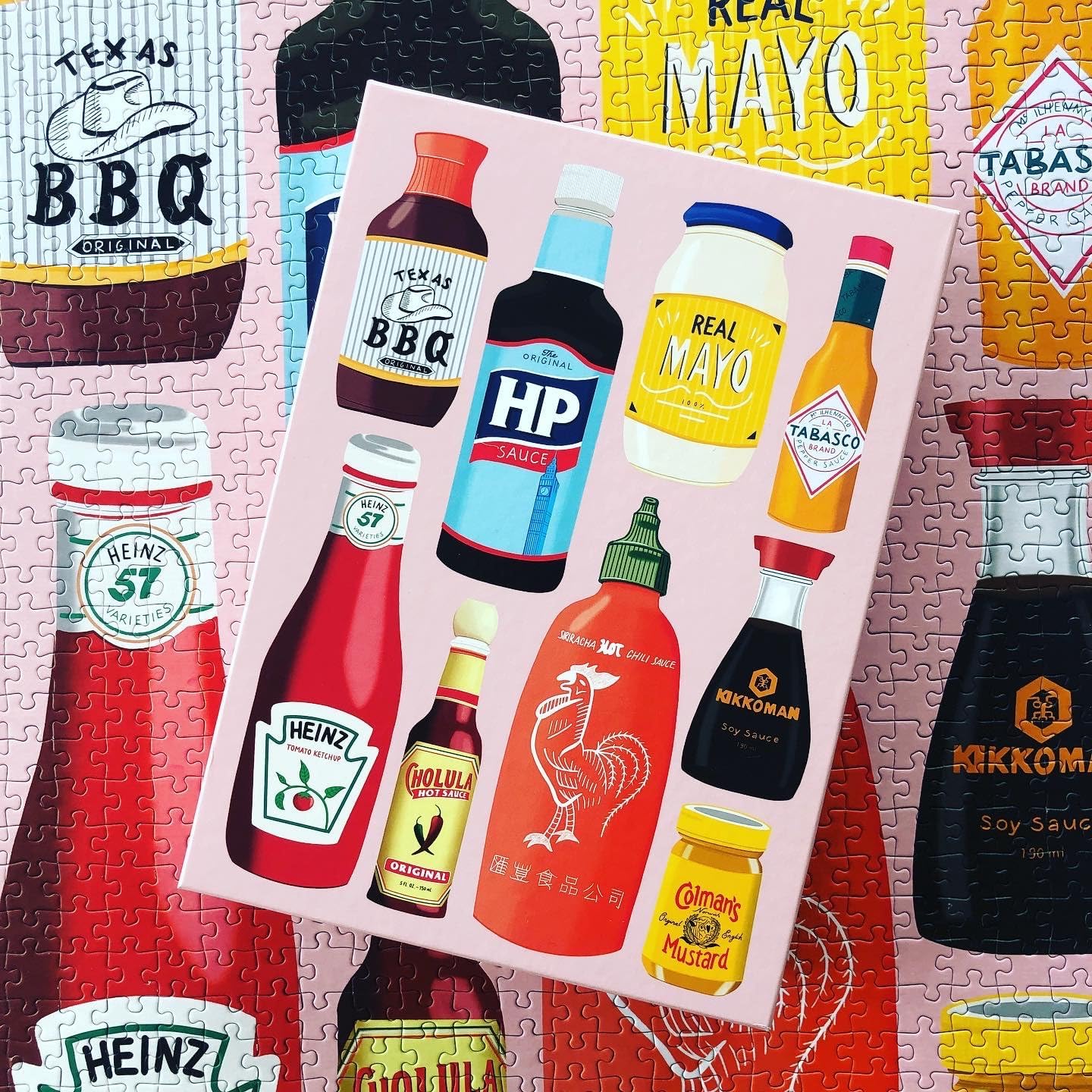 Saucy / 1,000 Piece Jigsaw Puzzle for Adults from Happily featuring classic condiments - gift for foodies
