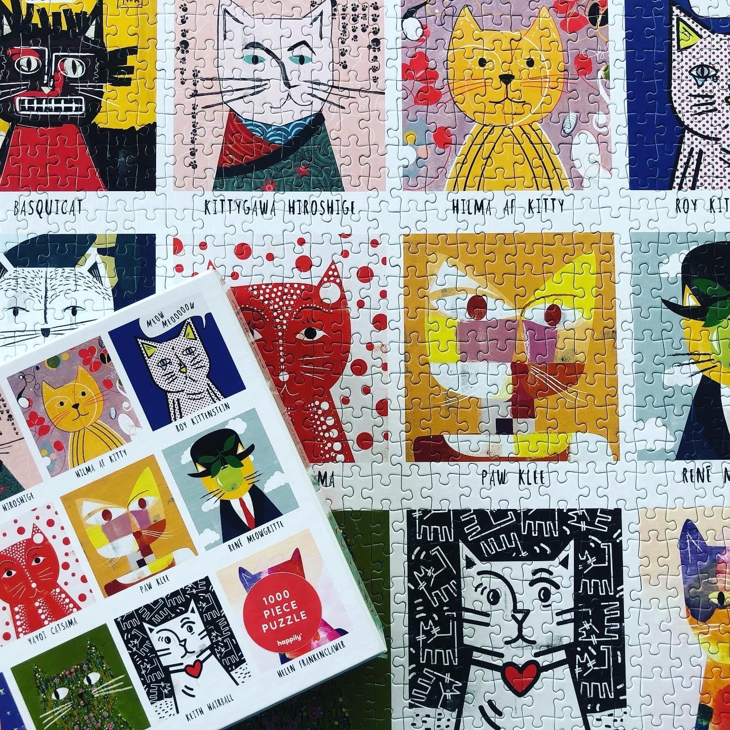 Art Cats 1000 Piece Jigsaw Puzzle for Adults | Premium 100% Recycled Board | 1000 Piece Cat Jigsaw Puzzle | Gift for Cat Lovers | Happily Puzzles