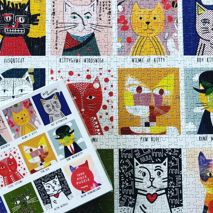 Art Cats 1000 Piece Jigsaw Puzzle for Adults | Premium 100% Recycled Board | 1000 Piece Cat Jigsaw Puzzle | Gift for Cat Lovers | Happily Puzzles