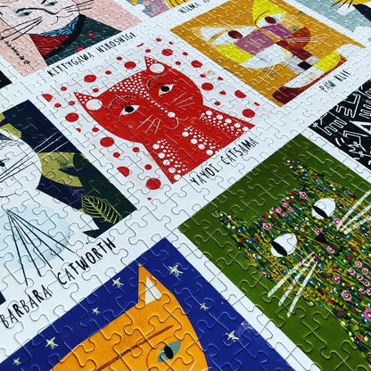 Art Cats 1000 Piece Jigsaw Puzzle for Adults | Premium 100% Recycled Board | 1000 Piece Cat Jigsaw Puzzle | Gift for Cat Lovers | Happily Puzzles