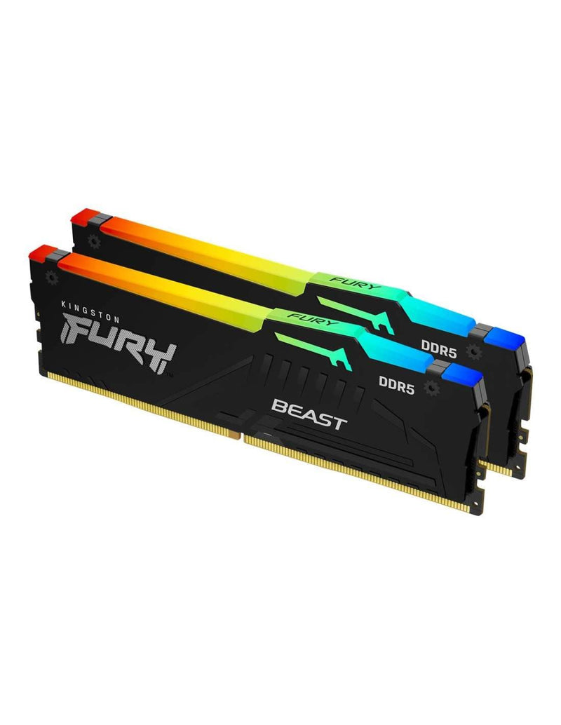Kingston FURY Beast DDR5 RGB EXPO 64GB (2x32GB) 5600MT/s DDR5 CL36 DIMM Desktop Gaming Memory Kit of 2 - KF556C36BBEAK2-64 Kit of 2 64GB AMD EXPO Certified