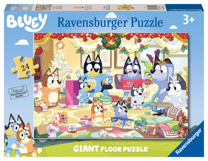 Ravensburger 3171 Bluey Christmas Special Edition 24 Piece Giant Floor Jigsaw Puzzle for Kids Age 3 Years Up