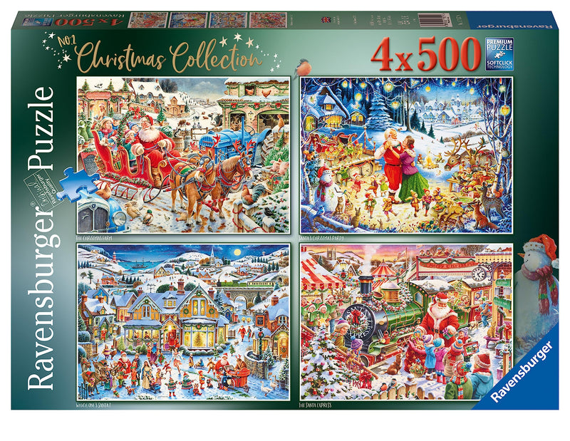 Ravensburger 17557 Roy Trower Christmas Collection No.2-4x 500 Piece Jigsaw Puzzles for Adults and Kids Age 10 Years Up