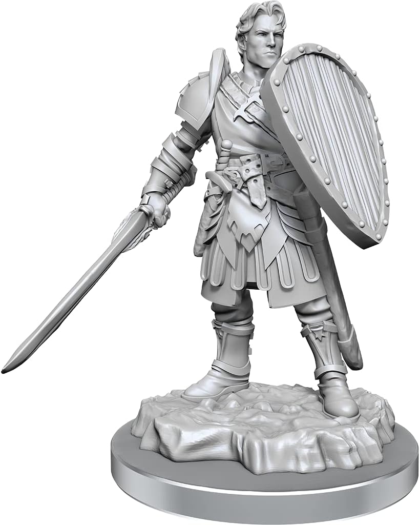 WizKids D&D Nolzur's Marvelous Miniatures: Human Fighters Unpainted Dungeons and Dragons Miniatures