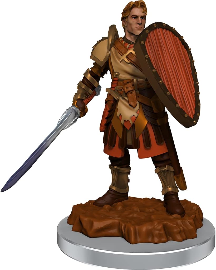 WizKids D&D Nolzur's Marvelous Miniatures: Human Fighters Unpainted Dungeons and Dragons Miniatures