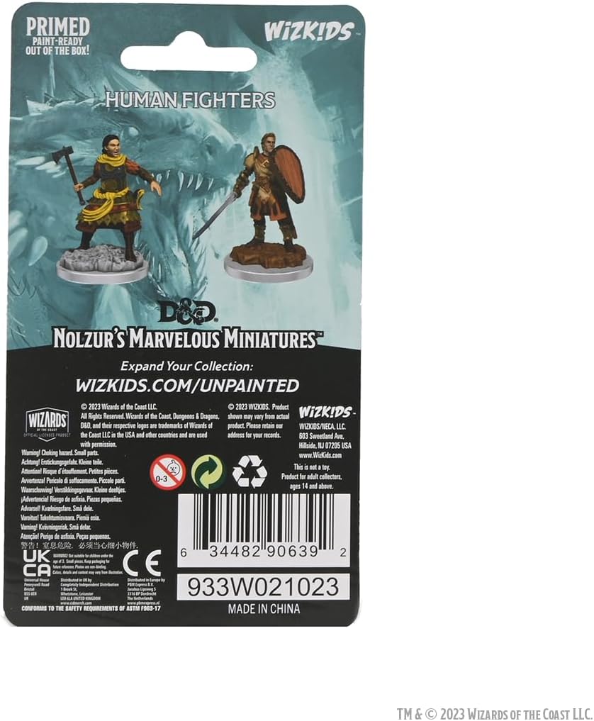 WizKids D&D Nolzur's Marvelous Miniatures: Human Fighters Unpainted Dungeons and Dragons Miniatures
