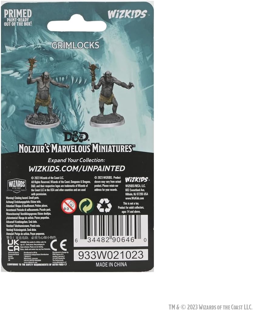 WizKids D&D Nolzur's Marvelous Miniatures: Grimlocks Unpainted Dungeons and Dragons Miniatures