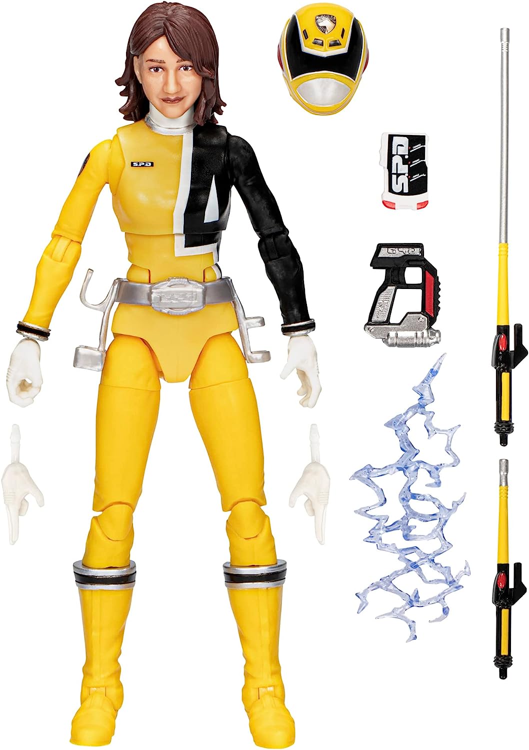 Power Rangers Lightning Collection S.P.D. Yellow Ranger 6-Inch Premium Collectible Action Figure Toy with Accessories, Kids Ages 4 and Up