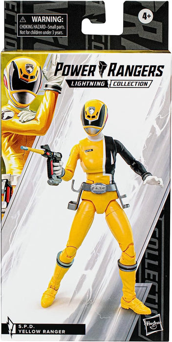 Power Rangers Lightning Collection S.P.D. Yellow Ranger 6-Inch Premium Collectible Action Figure Toy with Accessories, Kids Ages 4 and Up