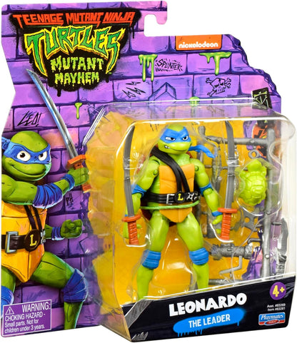 Teenage Mutant Ninja Turtles 83281CO Mutant Mayhem 4.5” Leonardo Basic Action Figure. Ideal Present for Boys 4 to 7 Years and TMNT Fans, Black