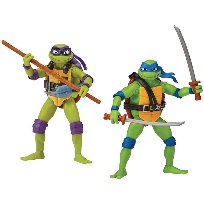 Teenage Mutant Ninja Turtles 83282CO Mutant Mayhem 4.5” Donatello Basic Action Figure. & 83281CO Mutant Mayhem 4.5” Leonardo Basic Action Figure. Ideal Present for Boys 4 to 7 Years and TMNT Fans