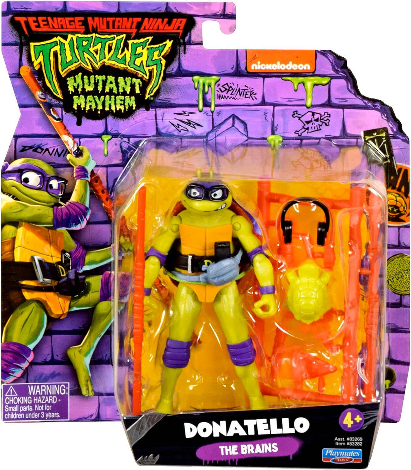 Teenage Mutant Ninja Turtles 83282CO Mutant Mayhem 4.5” Donatello Basic Action Figure. & 83281CO Mutant Mayhem 4.5” Leonardo Basic Action Figure. Ideal Present for Boys 4 to 7 Years and TMNT Fans