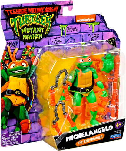 Teenage Mutant Ninja Turtles 83283CO Michaelangelo Mutant Mayhem 4.25-Inch Michelangelo Basic Action Figure. Ideal Present for Boys 4 to 7 Years and TMNT Fans, Black
