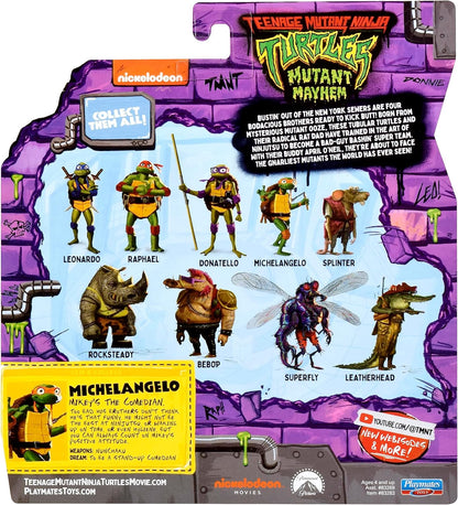 Teenage Mutant Ninja Turtles 83283CO Michaelangelo Mutant Mayhem 4.25-Inch Michelangelo Basic Action Figure. Ideal Present for Boys 4 to 7 Years and TMNT Fans, Black