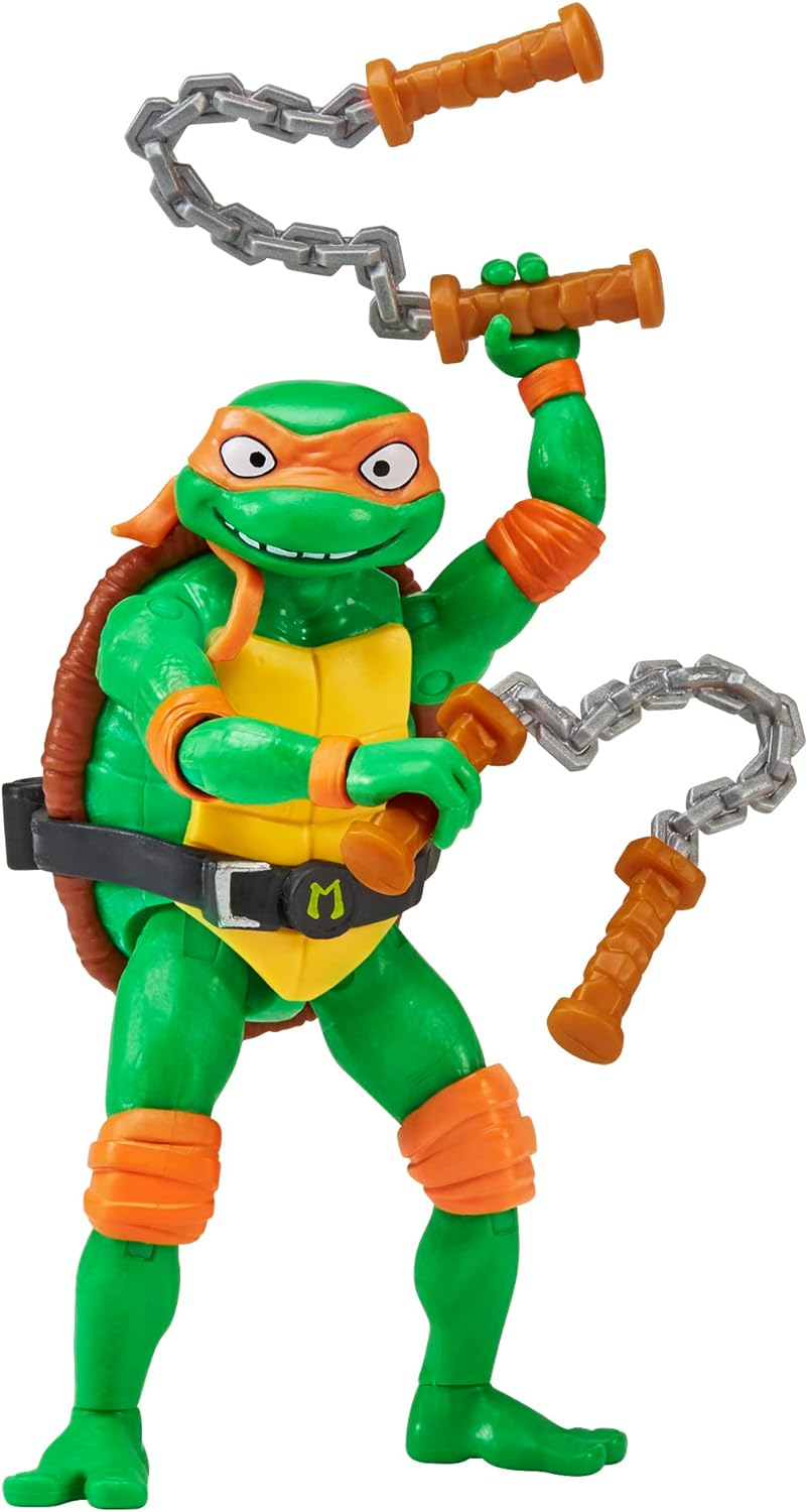 Teenage Mutant Ninja Turtles 83283CO Michaelangelo Mutant Mayhem 4.25-Inch Michelangelo Basic Action Figure. Ideal Present for Boys 4 to 7 Years and TMNT Fans, Black