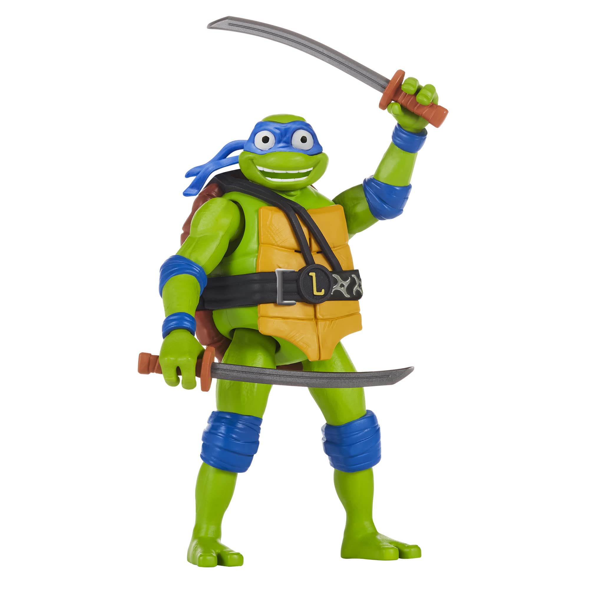 Teenage Mutant Ninja Turtles: Mutant Mayhem 5.5-Inch Leonardo Deluxe Ninja Shouts Figure. Ideal present for boys 4 to 7 years and TMNT fans!