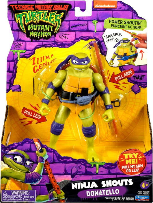 Teenage Mutant Ninja Turtles: Mutant Mayhem 5.5” Donatello Deluxe Ninja Shouts Figure by Playmates Toys