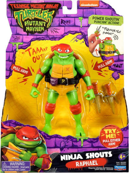 Teenage Mutant Ninja Turtles 83354CO Mutant Mayhem 5.5-Inch Raphael Deluxe Ninja Shouts Figure. Ideal Present for Boys 4 to 7 Years and TMNT Fans, Multi