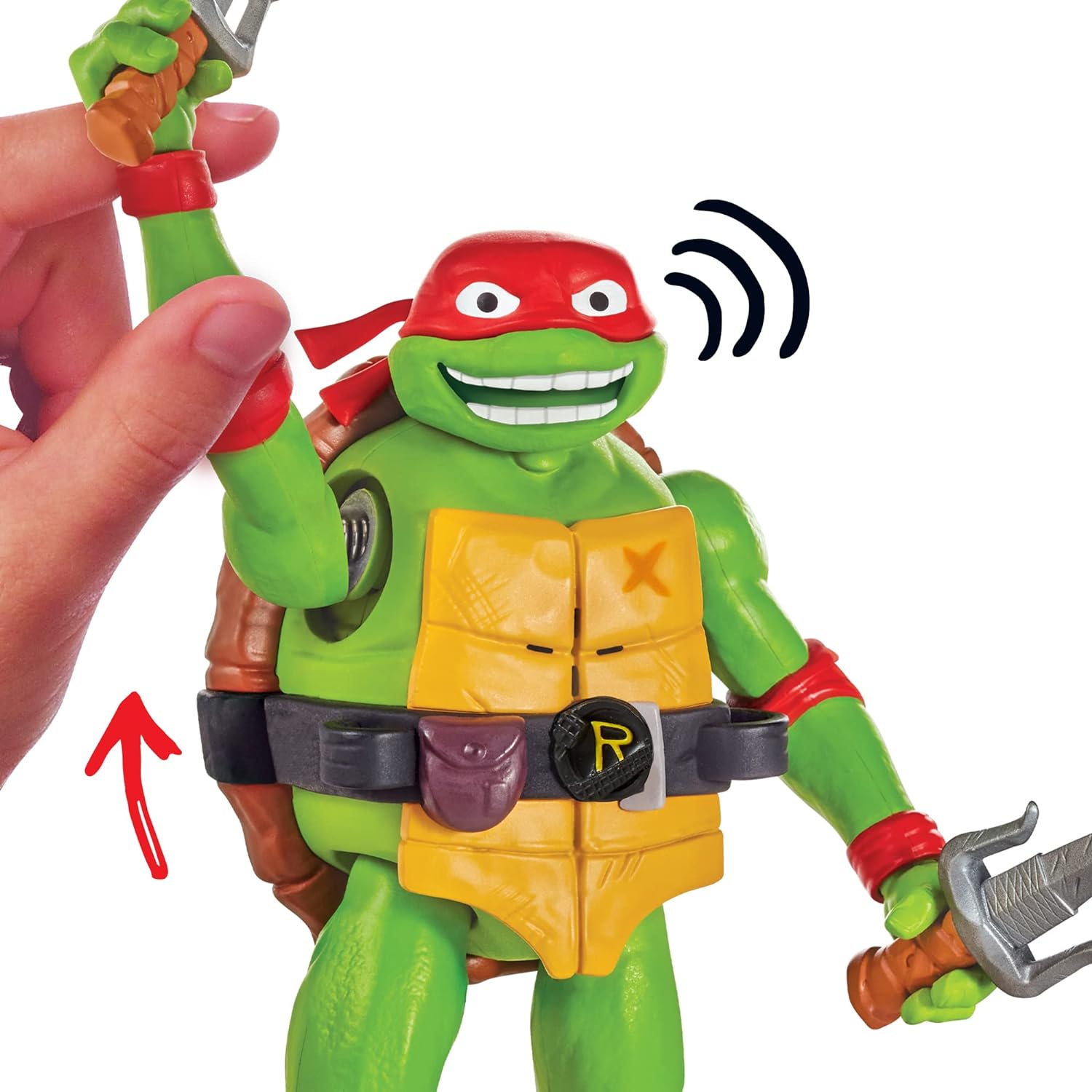 Teenage Mutant Ninja Turtles 83354CO Mutant Mayhem 5.5-Inch Raphael Deluxe Ninja Shouts Figure. Ideal Present for Boys 4 to 7 Years and TMNT Fans, Multi