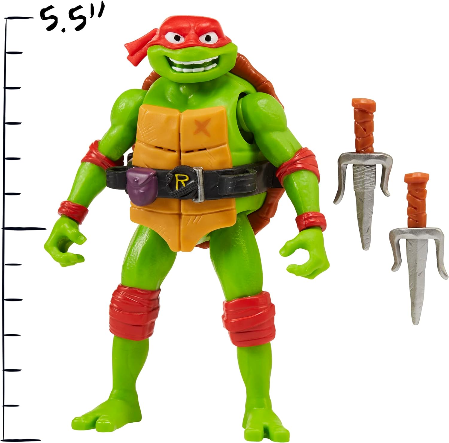 Teenage Mutant Ninja Turtles 83354CO Mutant Mayhem 5.5-Inch Raphael Deluxe Ninja Shouts Figure. Ideal Present for Boys 4 to 7 Years and TMNT Fans, Multi