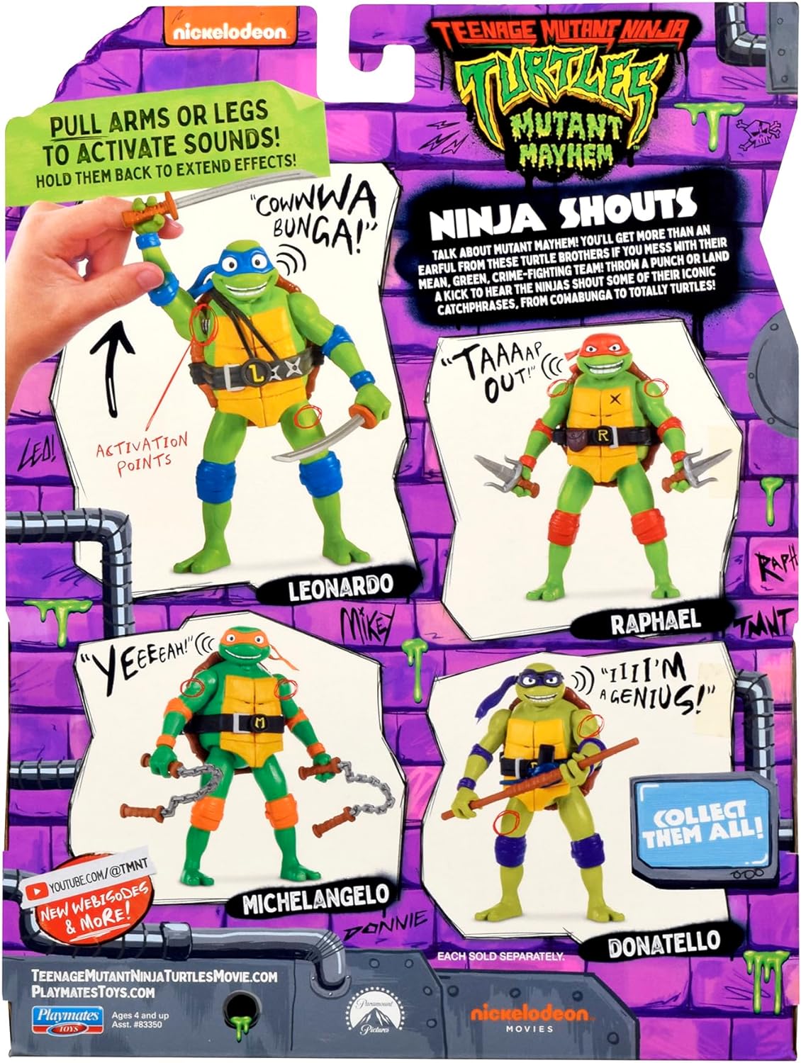 Teenage Mutant Ninja Turtles 83354CO Mutant Mayhem 5.5-Inch Raphael Deluxe Ninja Shouts Figure. Ideal Present for Boys 4 to 7 Years and TMNT Fans, Multi