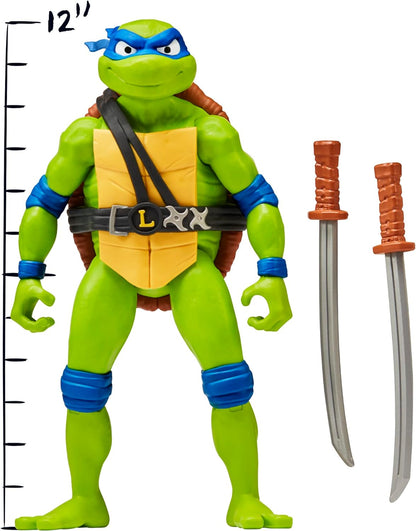 Teenage Mutant Ninja Turtles 83401CO Mutant Mayhem Giant Leonardo 12-Inch Action Figure. Ideal Present for Boys 4 to 7 Years and TMNT Fans, Black