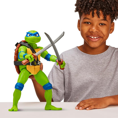 Teenage Mutant Ninja Turtles 83401CO Mutant Mayhem Giant Leonardo 12-Inch Action Figure. Ideal Present for Boys 4 to 7 Years and TMNT Fans, Black